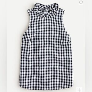 J. Crew • Ruffleneck Top in Drapey Gingham